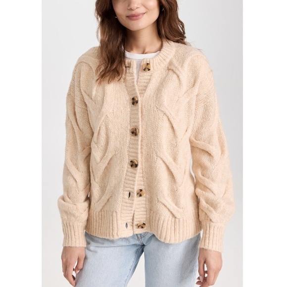 Madewell Sweaters - NWT Madewell Aviva Cream Cable Knit Cardigan Sz 3X